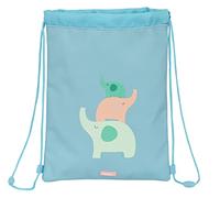 Safta M855d Sac à dos plat Junior, facile à nettoyer, sac à dos, idéal pour les enfants de différents âges, confortable et polyvalent, qualité et résistance, 26 x 1 x 34 Unisexe enfants (Pack de 1), Vert menthe pastel, Estándar, Décontracté