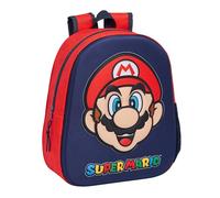 Sac à dos d'école SUPER MARIO - Design 3D - Adapté au chariot - Enfant - Rouge