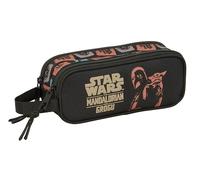 Mandalorian & GROGU - Trousse Double pour Enfant, idéale pour Les Enfants d'âge Scolaire, Confortable et Polyvalente, qualité et résistance, 21 x 6 x 8 cm