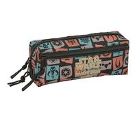 Mandalorian & GROGU - Trousse Triple Petite, Trousse pour Enfant, idéale pour Les Enfants d'âge Scolaire, Confortable et Polyvalente, qualité et résistance, 22 x 6 x 8,5 cm