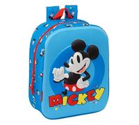 safta Mickey Mouse 3D - Sac à dos de crèche 3D, adaptable au chariot, nettoyage facile, idéal pour les enfants de différents âges, confortable et polyvalent, qualité et résistance, 22 x 10 x 27 cm,