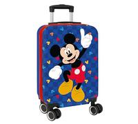 safta Mickey Mouse Good Day - Trolley de Cabine 50,8 cm, Valise à roulettes, Cadenas de sécurité, Valise légère, 34,5 x 20 x 55 cm, Bleu, M, Décontracté