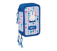 Safta Triple Miffy Bunny Pencil Case 37 Units Bleu Homme