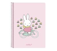 safta MIFFY FLORES - Cahier 120 feuilles A6, couverture rigide, idéal pour les enfants de différents âges, confortable et polyvalent, qualité et résistance, 11,8 x 14,6 cm, Rose pâle, M, Décontracté