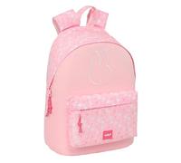 safta MIFFY FLORES - Sac à dos pour ordinateur portable 14,1", idéal pour les jeunes de différents âges, confortable et polyvalent, qualité et résistance, 31 x 16 x 41 cm, Rose pâle, M, Décontracté
