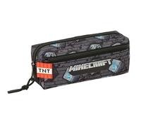 Minecraft Graffiti - Trousse Triple Petite, Trousse pour Enfant, idéale pour Les Enfants d'âge Scolaire, Confortable et Polyvalente, qualité et résistance, 22 x 6 x 8,5 cm