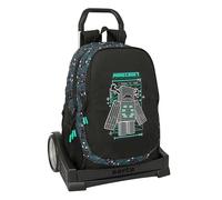Safta Evolution Minecraft Screen 22.5l 44x32x16 Cm Wheeled Backpack Noir Enfants