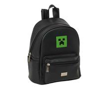 Safta | Mini sac à dos scolaire Minecraft Teen, compartiment principal avec fermeture éclair et double poignée, grande poche frontale et latérale, intérieur doublé, épaules réglables, dimensions 24 x