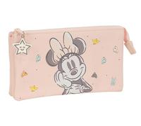 Safta Minnie Mouse Baby - Trousse Triple pour Enfant, idéale pour Les Enfants d'âge Scolaire, Confortable et Polyvalente, qualité et résistance, 22 x 3 x 12 cm, Rose Clair, Rose Clair, Estándar,