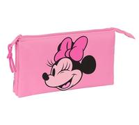 Safta Minnie Mouse Loving Trousse Triple pour Enfant, idéale pour Les Enfants d'âge Scolaire, Confortable et Polyvalente, qualité et résistance, 22 x 3 x 12 cm, Rose, Rose, Estándar, Décontracté