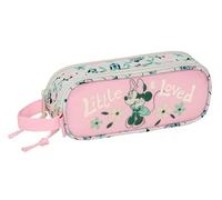 safta Minnie Mouse Minty Trousse Double pour Enfant, idéale pour Les Enfants d'âge Scolaire, Confortable et Polyvalente, qualité et résistance, 21 x 6 x 8 cm