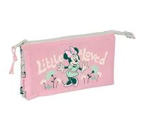 safta Minnie Mouse Minty Trousse Triple pour Enfant, idéale pour Les Enfants d'âge Scolaire, Confortable et Polyvalente, qualité et résistance, 22 x 3 x 12 cm
