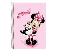 safta MINNIE MOUSE NAIVE - Cahier 80 feuilles A5, couverture rigide, idéal pour les enfants de différents âges, confortable et polyvalent, qualité et résistance, 15,5 x 22 cm, rose clair, M,