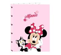 Safta MINNIE MOUSE NAIVE Classeur avec feuilles 4 anneaux, idéal pour enfants de différents âges, confortable et polyvalent, qualité et résistance, 26,5 x 33 cm, rose clair, M, Décontracté