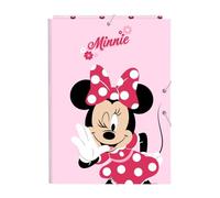 Safta MINNIE MOUSE NAIVE - Classeur Folio avec 3 rabats, idéal pour enfants de différents âges, confortable et polyvalent, qualité et résistance, 26 x 36,5 cm, rose clair, M, Décontracté