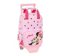safta Minnie Mouse NAIVE - Sac à dos scolaire 765 avec chariot 805, idéal pour enfants de différents âges, confortable et polyvalent, qualité et résistance, 20 x 8 x 28 cm, rose clair, M, Décontracté