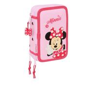 safta Minnie Mouse Naive - Trousse Scolaire avec 37 Outils Inclus, Trousse pour Enfant, idéale pour Les Enfants de 5 à 14 Ans, Confortable et Polyvalente, qualité et résistance, 12,5 x 5,5 x 19,5 cm,