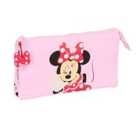 safta Minnie Mouse Naive Trousse Triple pour Enfant, idéale pour Les Enfants d'âge Scolaire, Confortable et Polyvalente, qualité et résistance, 22 x 3 x 12 cm, Rose Clair, M, Décontracté