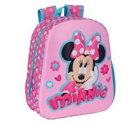 Safta Minnie Mouse - Sac à dos d'école, avec design 3D, adaptable au chariot, idéal pour les enfants de différents âges, confortable et polyvalent, qualité et résistance, 27 x 10 x 33 cm, couleur rose