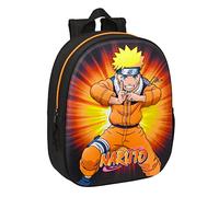 Safta Mochila 3D Naruto 33cm Sac à dos Unisex Orange, Bleu Taille Standard 8.64L 3 Compartiments 3 Poches Fermeture Éclair Polyester Non Résistant à l'Eau Anime Naruto Daypack Backpack