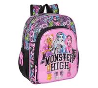 safta MONSTER HIGH DRAMA Sac à dos d'école, adaptable au chariot, idéal pour les écoliers, confortable et polyvalent, qualité et résistance, 32 x 12 x 38 cm, multicolore, M, décontracté, Multicolore,