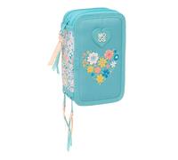 safta Moos Fiori Trousse Scolaire avec 37 Outils Inclus, Trousse pour Enfant, idéale pour Enfants de 5 à 14 Ans, Confortable et Polyvalente, qualité et résistance, 12,5 x 5,5 x 19,5 cm