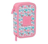 Safta Moos Flores - Trousse scolaire pour enfant, avec 28 outils inclus, pratique et polyvalente, qualité et résistance, 12,5 x 4 x 19,5 cm, multicolore, multicolore, Estándar, Décontracté