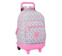Safta Moos Flores - Grand Sac à Dos à roulettes, Compact, Amovible, idéal pour Les Enfants de différents âges, Confortable et Polyvalent, qualité et résistance, 33 x 22 x 45 cm, Multicolore,