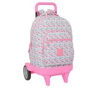 Safta Moos Flores - Grand sac à dos à roulettes, compact évolution, amovible, idéal pour les enfants de différents âges, confortable et polyvalent, qualité et résistance, 33 x 22 x 45 cm, couleur