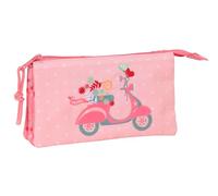 Safta Moos Passion - Trousse triple en tissu recyclable, trousse pour enfant, idéale pour les enfants d'âge scolaire, confortable et polyvalente, qualité et résistance, 22 x 3 x 12 cm, multicolore, M,