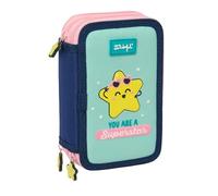 safta Mr. Wonderful Estrella - Trousse scolaire avec 37 outils inclus, idéale pour les enfants de 5 à 14 ans, confortable et polyvalente, qualité et résistance, 12,5 x 5,5 x 19,5 cm