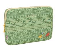 safta Mufasa Housse pour ordinateur portable 15,6", idéale pour les enfants de différents âges, confortable et polyvalente, qualité et résistance, 39,5 x 3,5 x 27,5 cm, vert/beige, Vert/beige,