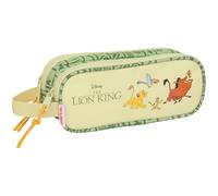 safta Mufasa Trousse Double pour Enfant, idéale pour Les Enfants d'âge Scolaire, Confortable et Polyvalente, qualité et résistance, 21 x 6 x 8 cm, Vert/Beige, Vert/Beige, Estándar, Décontracté