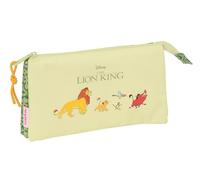 safta Mufasa Trousse Triple pour Enfant, idéale pour Les Enfants d'âge Scolaire, Confortable et Polyvalente, qualité et résistance, 22 x 3 x 12 cm, Vert/Beige, Vert/Beige, Estándar, Décontracté