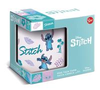 safta | Mug céramique Disney Stitch Leaves Pattern, 325 ml, boîte cadeau, motif tropical Stitch et feuilles, dès 3 ans, 11,7 x 8,7 x 10 cm