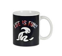 safta | Mug céramique El Niño Life Is Fun, 35 ml, anse ergonomique, noir et blanc avec détails rouges, présenté en boîte, dès 3 ans, 8 x 8 x 9,5 cm