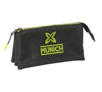 Safta Munich Beat Trousse Triple pour Enfant, idéale pour Les Enfants d'âge Scolaire, Confortable et Polyvalente, qualité et résistance, 22 x 3 x 12 cm, Couleur Noire, Noir, Estándar, Décontracté