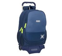Safta Munich Blue Indigo - Grand sac à dos scolaire avec chariot 905, idéal pour enfants de différents âges, confortable et polyvalent, qualité et résistance, 32 x 16 x 44 cm, Bleu indigo, M