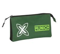 Safta MUNICH CAMO Trousse triple pour enfant, idéale pour les enfants d'âge scolaire, confortable et polyvalente, qualité et résistance, 22 x 3 x 12 cm, couleur, Vert camouflage, Estándar, Décontracté