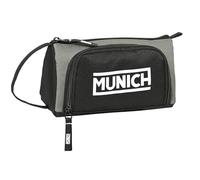 Safta MUNICH CAMP Trousse avec poche amovible remplie pour enfants, idéale pour les enfants d'âge scolaire, confortable et polyvalente, qualité et résistance, 20 x 8,5 x 11 cm, couleur noire, Noir,