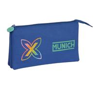 Safta Munich Cobalto - Trousse triple, trousse pour enfant, idéale pour les enfants d'âge scolaire, confortable et polyvalente, qualité et résistance, 22 x 3 x 12 cm, couleur, bleu roi, Estándar,