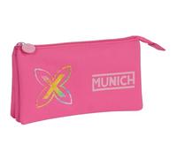 Safta Munich Fresa Trousse Triple pour Enfant, idéale pour Les Enfants d'âge Scolaire, Confortable et Polyvalente, qualité et résistance, 22 x 3 x 12 cm, Couleur, Rose Fraise, Estándar, Décontracté