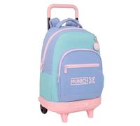 Safta MUNICH Mellow - Grand sac à dos à roulettes, compact, amovible, idéal pour les enfants de différents âges, confortable et polyvalent, qualité et résistance, 33 x 22 x 45 cm, Bleu/bleu ciel/rose