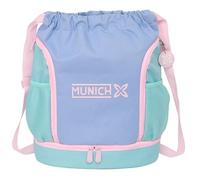 MUNICH Mellow Sac à dos, idéal pour les enfants de différents âges, confortable et polyvalent, qualité et résistance, 34 x 15 x 43 cm, Bleu/bleu ciel/rose clair, M, Décontracté
