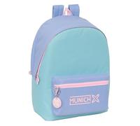 safta MUNICH MELLOW Sac à dos pour ordinateur portable 15,6" et USB idéal pour les jeunes de différents âges, tissu recyclé, confortable et polyvalent, qualité et résistance, 31 x 18 x 44 cm, bleu