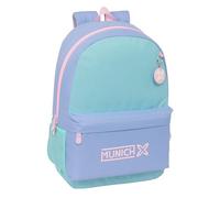 Safta MUNICH Mellow - Sac à dos scolaire pour enfants, idéal pour les enfants de différents âges, confortable et polyvalent, qualité et résistance, 30 x 14 x 46 cm, Bleu/bleu ciel/rose clair, M