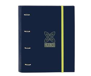 Safta MUNICH North - Classeur 4 anneaux de 35 cm avec 100 feuilles A4, idéal pour enfants de différents âges, confortable et polyvalent, qualité et résistance, 27 x 3,5 x 32 cm, bleu marine, M,