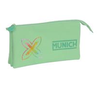 Safta MUNICH PISTACHO - Trousse triple, trousse pour enfant, idéale pour les enfants d'âge scolaire, confortable et polyvalente, qualité et résistance, 22 x 3 x 12 cm, couleur, Vert pistache,