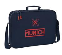 Safta MUNICH Porte-monnaie Extrascolaire, Mallette Portable, Sac Messenger, Confortable et Polyvalent, Qualité et Résistance, 38 x 6 x 28 cm, Bleu marine, bleu marine, Estándar, décontracté
