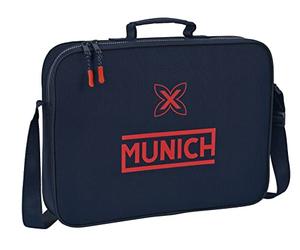 Safta MUNICH Porte-monnaie Extrascolaire, Mallette Portable, Sac Messenger, Confortable et Polyvalent, Qualité et Résistance, 38 x 6 x 28 cm, Bleu marine, bleu marine, Estándar, décontracté